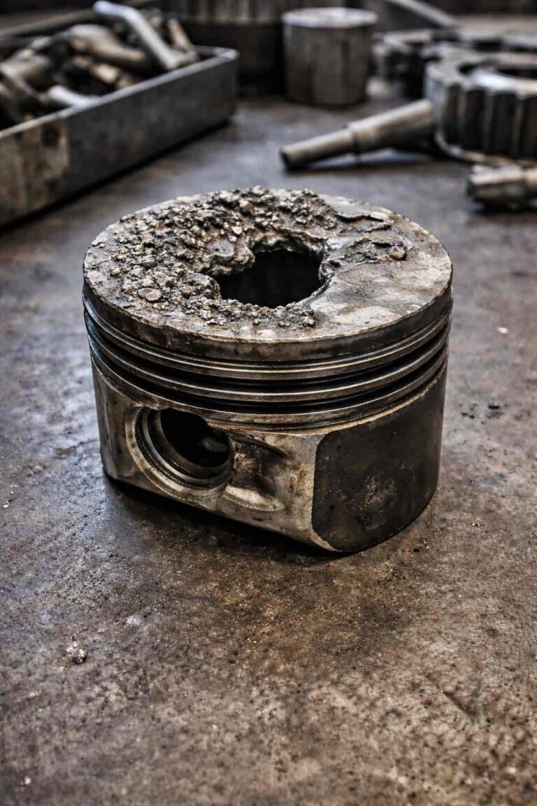 Fotografia de peça danificada em perícia de Vício oculto em motor THP na cidade de Santa Cruz do Sul RS.